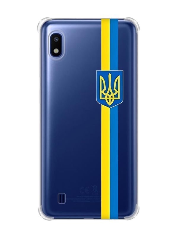 Чохол з потовщеними кутами на Samsung Galaxy A10 (2019)/A105 :: Стрічка Україна (патріотичний принт 253)