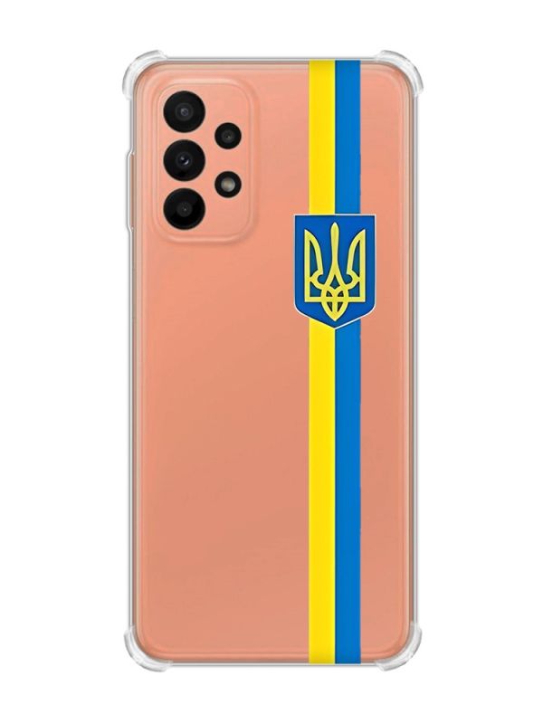 Чохол з потовщеними кутами на Samsung Galaxy A23 :: Стрічка Україна (патріотичний принт 253)