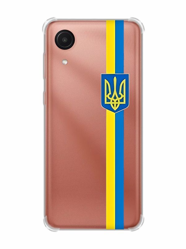Чохол з потовщеними кутами на Samsung Galaxy A03 Core/A032 :: Стрічка Україна (патріотичний принт 253)