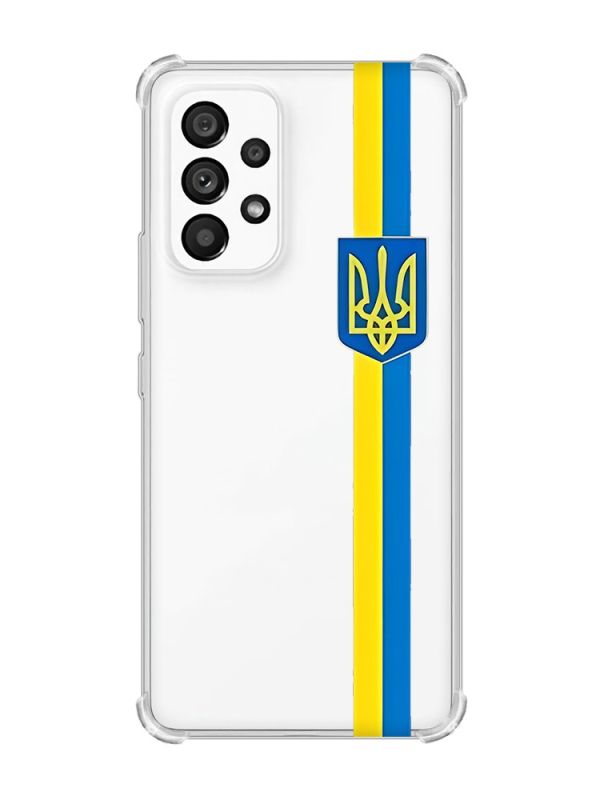 Чохол з потовщеними кутами на Samsung Galaxy A53 :: Стрічка Україна (патріотичний принт 253)