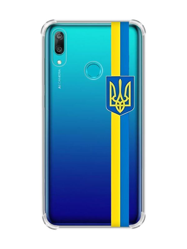 Чохол з потовщеними кутами Huawei Y7 2019/Y7 prime 2019 :: Стрічка Україна (патріотичний принт 253)