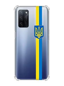 Чохол з потовщеними кутами на Oppo A55 :: Стрічка Україна (патріотичний принт 253)
