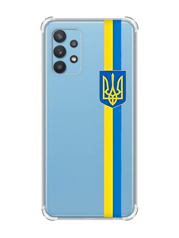 Чохол з потовщеними кутами на Samsung Galaxy A32 :: Стрічка Україна (патріотичний принт 253)