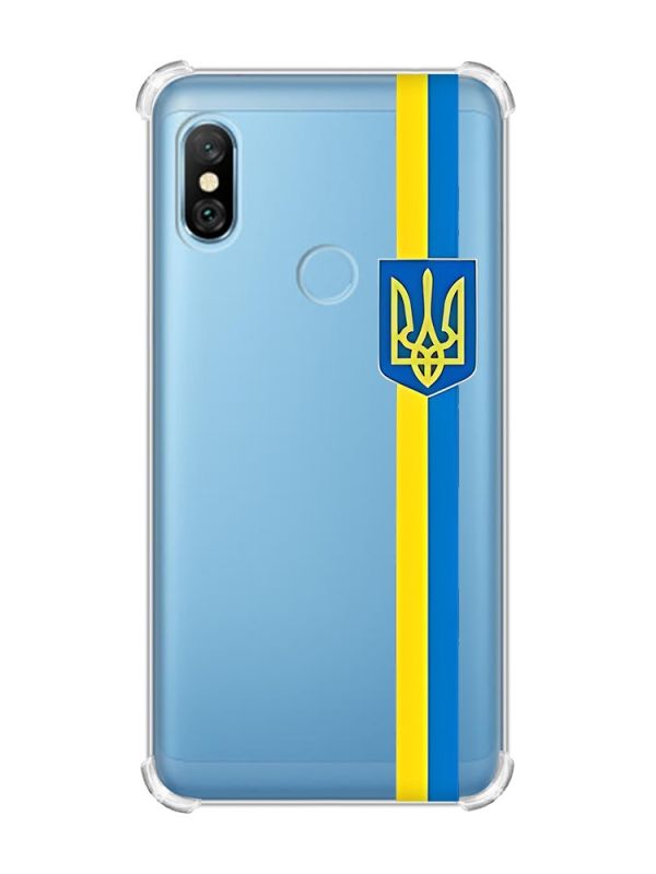 Чохол з потовщеними кутами на Xiaomi Redmi Note 6 Pro :: Стрічка Україна (патріотичний принт 253)