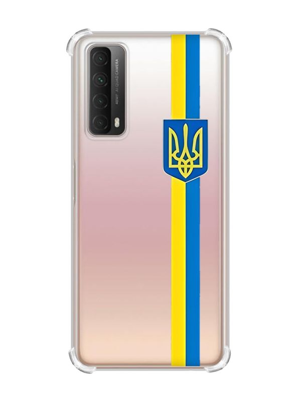 Чохол з потовщеними кутами на Huawei P Smart 2021 :: Стрічка Україна (патріотичний принт 253)