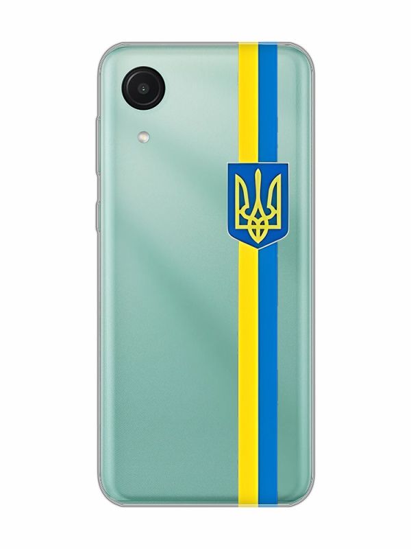 Прозорий чохол на Samsung Galaxy A03 Core / A032 :: Стрічка Україна (патріотичний принт 253)
