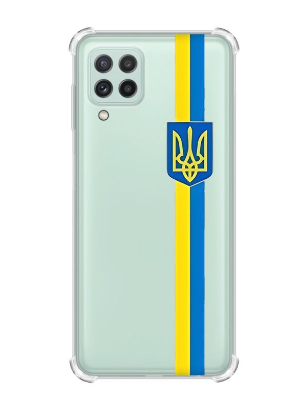 Чохол з потовщеними кутами на Samsung Galaxy A22 4G/M32/M22 :: Стрічка Україна (патріотичний принт 253)