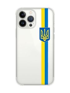 Чохол із потовщеними кутами на iPhone 14 Pro Max :: Стрічка Україна (патріотичний принт 253)
