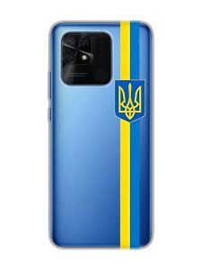 Прозорий чохол на Xiaomi Redmi 10C :: Стрічка Україна (патріотичний принт 253)