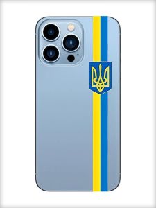 Прозорий чохол на Apple iPhone 13 Pro Max :: Стрічка Україна (патріотичний принт 253)
