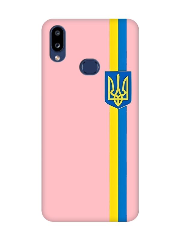 Матовий рожевий чохол на Samsung Galaxy A10ѕ A107 :: Стрічка Україна (патріотичний принт 253)