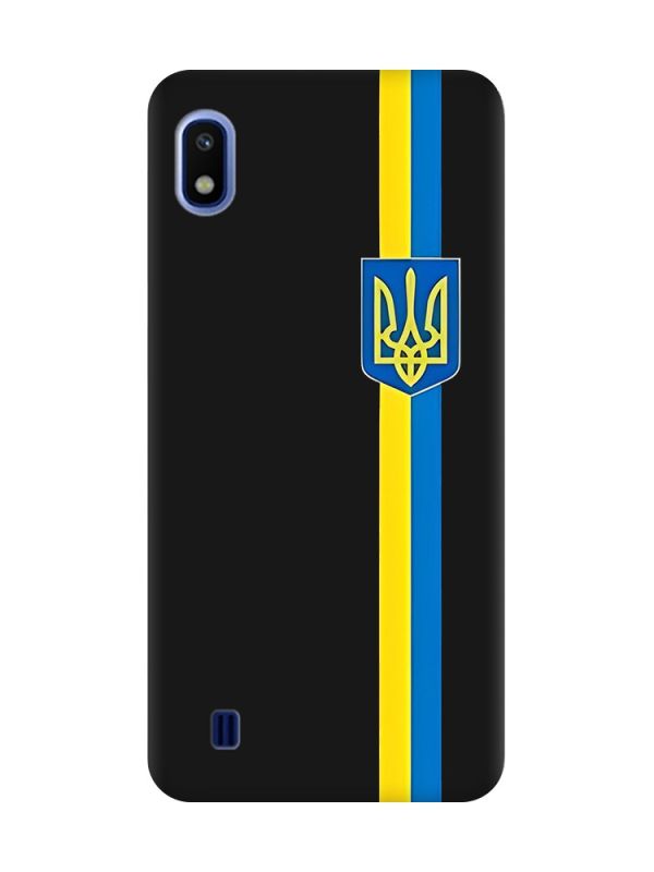 Матовий чорний чохол на Samsung Galaxy A10 (2019) A105 :: Стрічка Україна (патріотичний принт 253)
