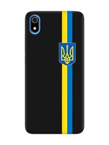 Матовий чорний чохол на Xiaomi Redmi 7A :: Стрічка Україна (патріотичний принт 253)