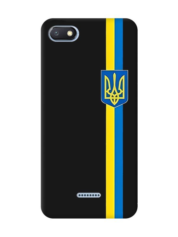 Матовий чорний чохол на Xiaomi Redmi 6A :: Стрічка Україна (патріотичний принт 253)