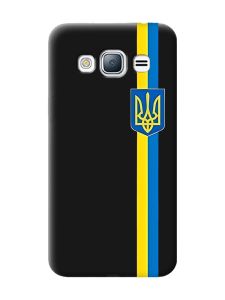 Матовий чорний чохол на Samsung Galaxy J3 / J310 :: Стрічка Україна (патріотичний принт 253)