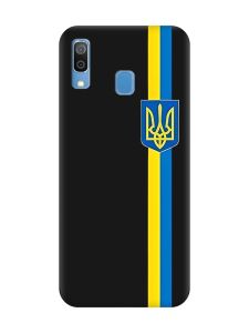 Матовий чорний чохол на Samsung Galaxy A30 (2019) / A20 (2019) :: Стрічка Україна (патріотичний принт 253)