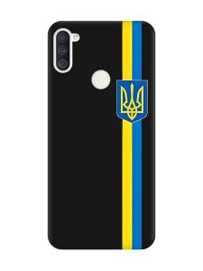 Матовий чорний чохол на Samsung Galaxy A11 :: Стрічка Україна (патріотичний принт 253)