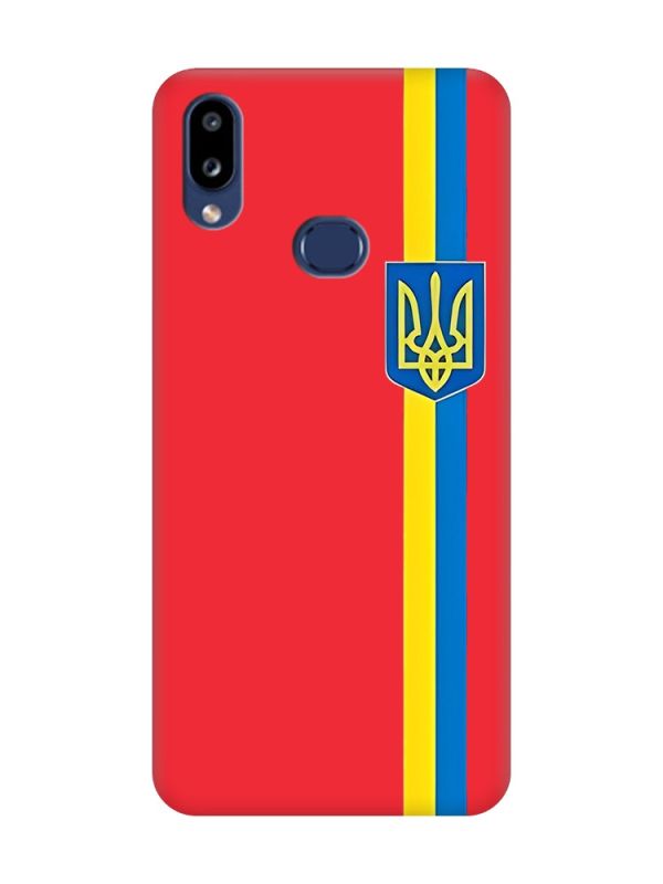 Матовий червоний чохол на Samsung Galaxy A10ѕ A107 :: Стрічка Україна (патріотичний принт 253)