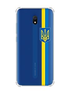 Чохол з потовщеними кутами на Xiaomi Redmi 8A :: Стрічка Україна (патріотичний принт 253)
