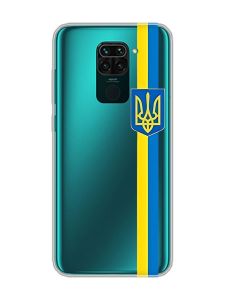 Прозорий чохол на Xiaomi Redmi Note 9 :: Стрічка Україна (патріотичний принт 253)