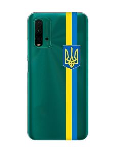 Прозорий чохол на Xiaomi Redmi 9T  :: Стрічка Україна (патріотичний принт 253)