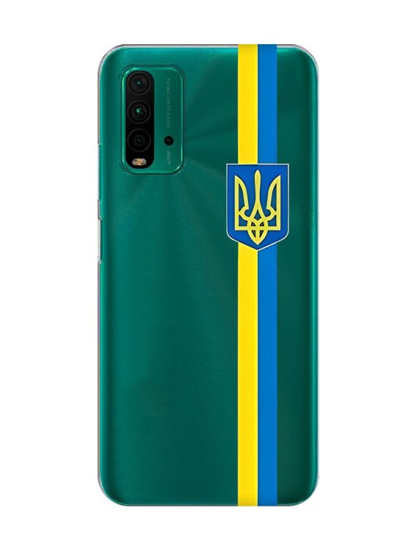 Прозорий чохол на Xiaomi Redmi 9T  :: Стрічка Україна (патріотичний принт 253)