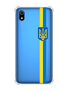 Чохол з потовщеними кутами для Xiaomi Redmi 7A :: Стрічка Україна (патріотичний принт 253)