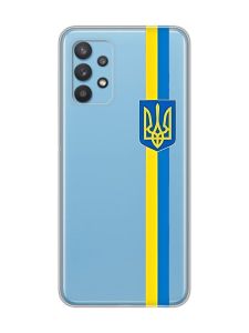 Прозорий чохол на Samsung Galaxy A32 :: Стрічка Україна (патріотичний принт 253)