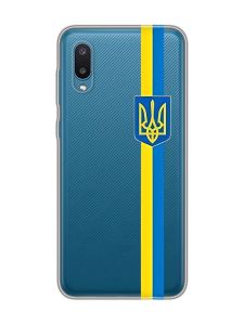 Прозорий чохол на Samsung Galaxy A02/A022 (2021) :: Стрічка Україна (патріотичний принт 253)