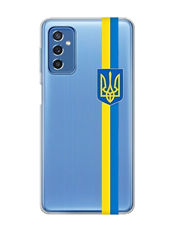 Прозорий чохол на Samsung Galaxy M52 :: Стрічка Україна (патріотичний принт 253)