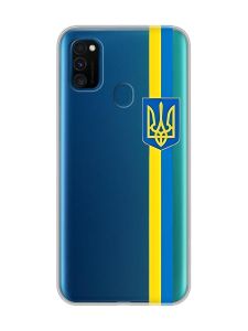 Прозорий чохол на Samsung Galaxy M30s/М21  :: Стрічка Україна (патріотичний принт 253)