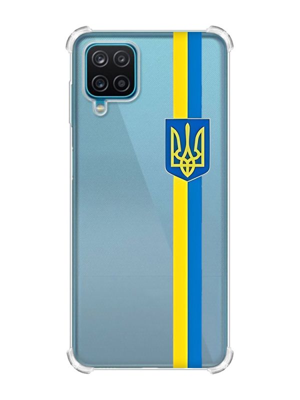 Чохол з потовщеними кутами на Samsung A12 4G :: Стрічка Україна (патріотичний принт 253)