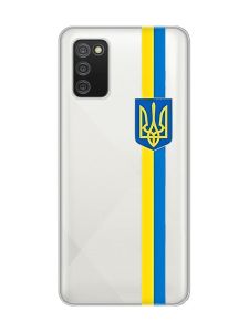 Прозорий чохол для Samsung Galaxy A02s :: Стрічка Україна (патріотичний принт 253)