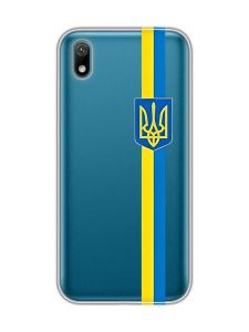 Прозорий чохол для Huawei Y5 2019 / Honor 8S :: Стрічка Україна (патріотичний принт 253)