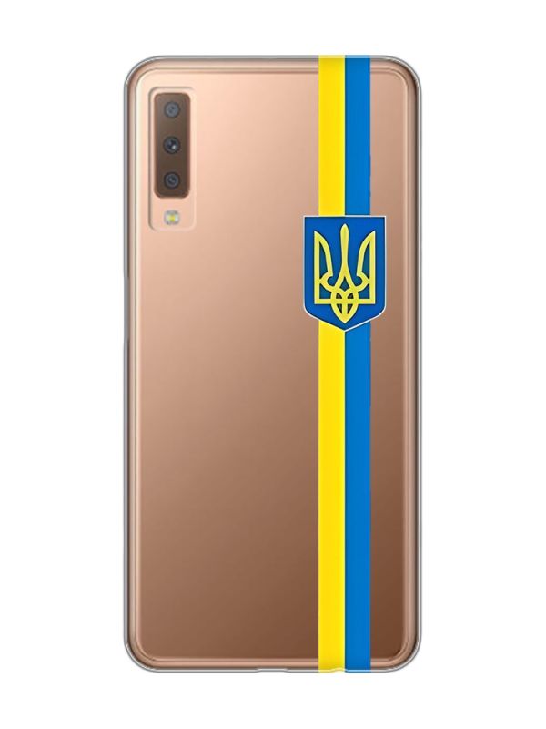 Прозорий чохол на Samsung Galaxy A7(2018) A750 :: Стрічка Україна (патріотичний принт 253)