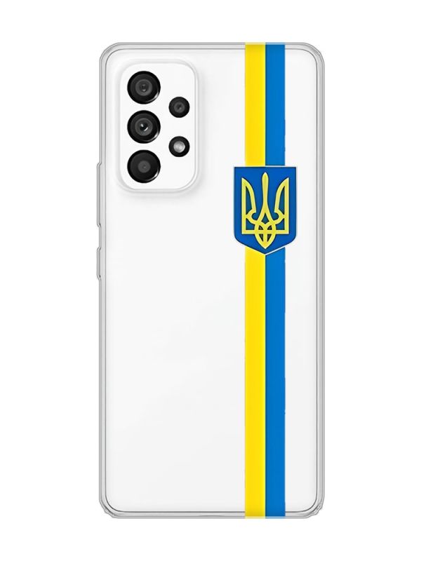 Прозорий чохол на Samsung Galaxy A53  :: Стрічка Україна (патріотичний принт 253)