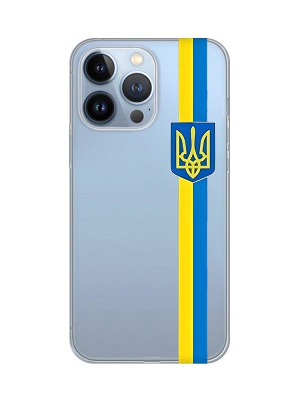 Прозорий чохол на Apple iPhone 13 Pro :: Стрічка Україна (патріотичний принт 253)