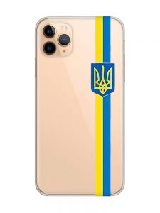 Прозорий чохол на iPhone 11 Pro Max (6,5) :: Стрічка Україна (патріотичний принт 253)