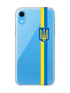 Прозорий чохол на iPhone XR :: Стрічка Україна (патріотичний принт 253)