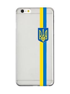 Прозорий чохол на iPhone 6+/6 Plus :: Стрічка Україна (патріотичний принт 253)