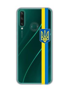 Прозорий чохол на Huawei Y6p :: Стрічка Україна (патріотичний принт 253)