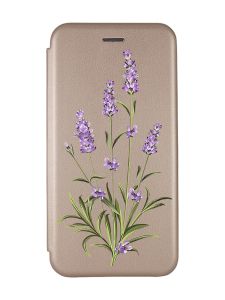 Чохол-книжка з малюнком для Samsung Galaxy A03/A035 Золотий :: Гілочки лаванди (принт 266)