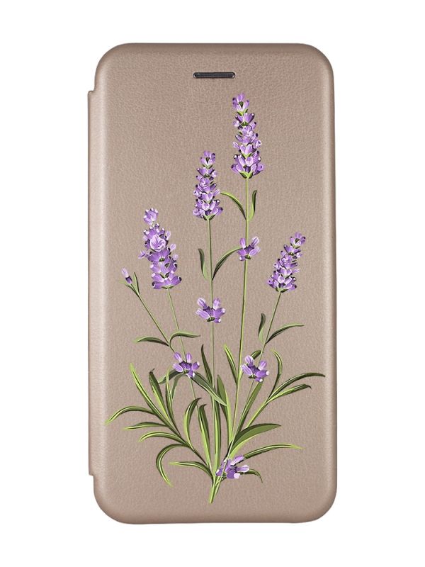 Чохол-книжка з малюнком для Samsung Galaxy A33 5G Золотий :: Гілочки лаванди (принт 266)