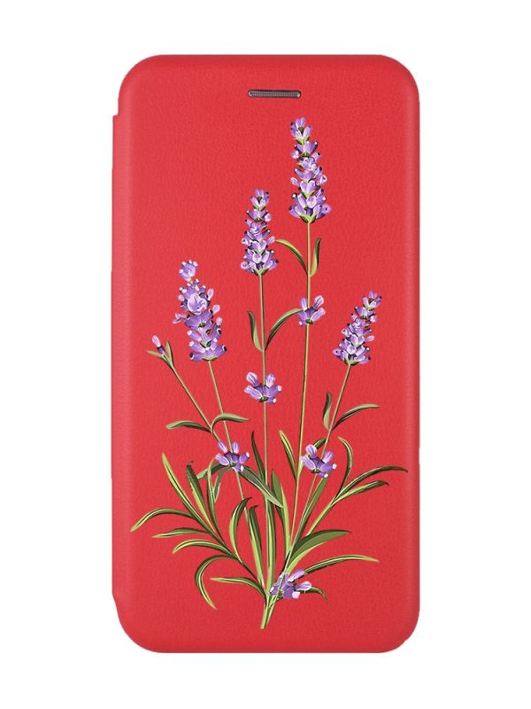 Чохол-книжка з малюнком для Samsung Galaxy A51 (A515) Червоний :: Гілочки лаванди (принт 266)