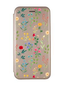 Чохол-книжка з малюнком для Samsung Galaxy A50 (2019) A505/A30s Золотий :: Квітковий фон (принт 269)