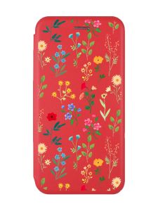 Чохол-книжка з малюнком для Xiaomi Redmi 9C/10A Червоний :: Квітковий фон (принт 269)