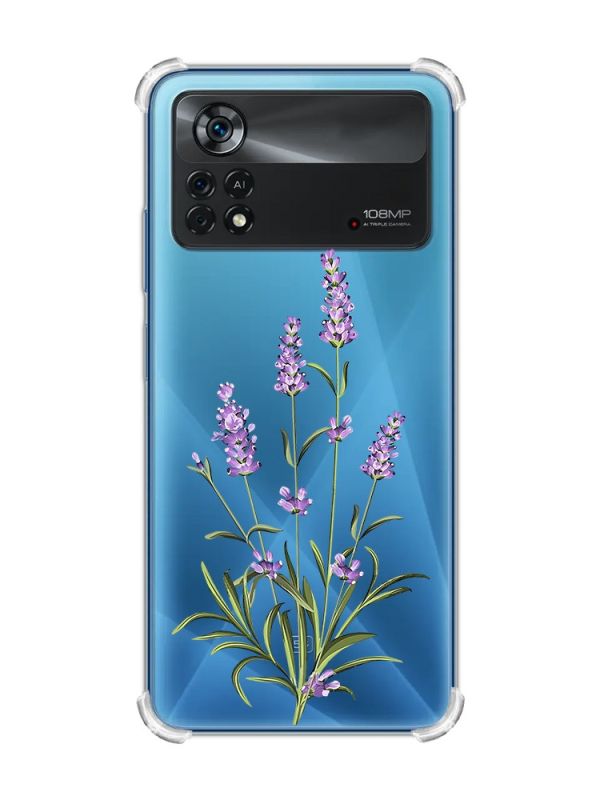 Чохол з потовщеними кутами на Xiaomi Poco X4 Pro 5G :: Гілочки лаванди (принт 266)