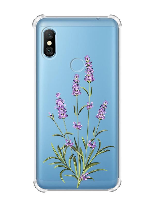 Чохол з потовщеними кутами на Xiaomi Redmi Note 6 Pro :: Гілочки лаванди (принт 266)