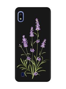 Матовий чорний чохол на Samsung Galaxy A10 (2019) A105 :: Гілочки лаванди (принт 266)