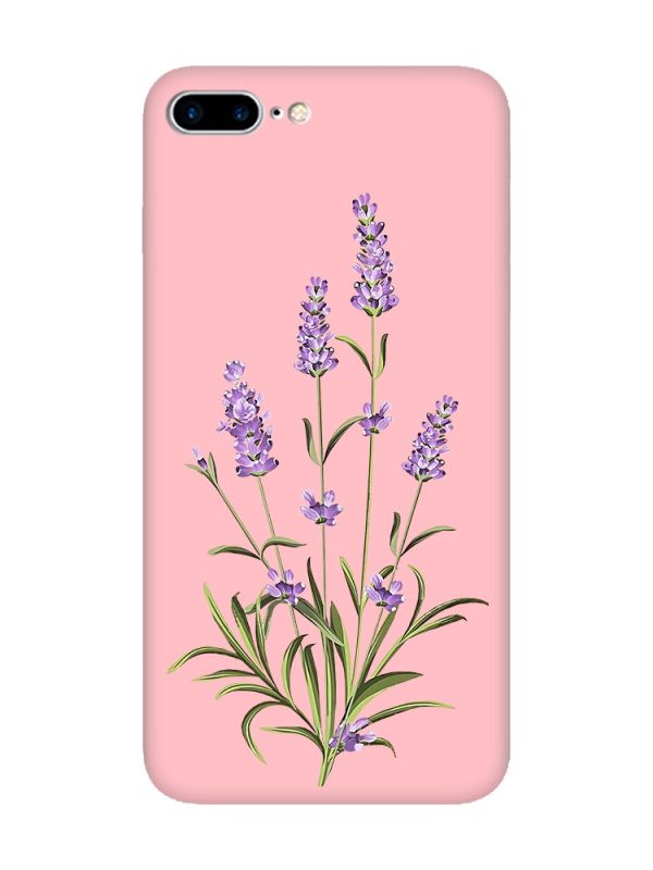 Матовий рожевий чохол на iPhone 7 Plus/8 Plus :: Гілочки лаванди (принт 266)
